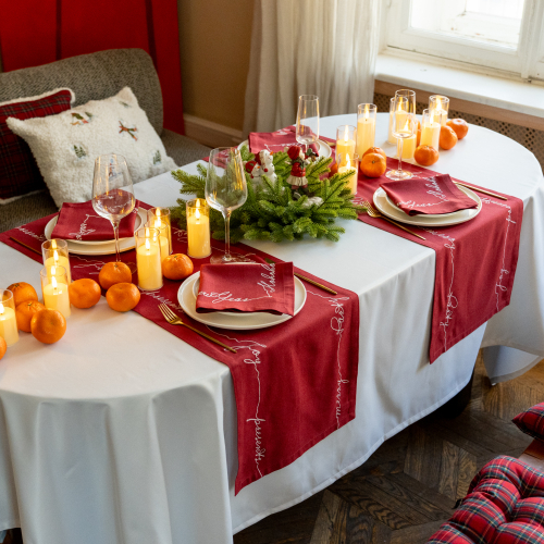 Дорожка сервировочная Астра 38х140см | красный