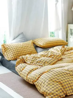Наволочка комплект 2шт поплин Сказка "Клеточка" 50x70 см на молнии