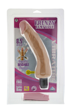 Гнущийся водонепроницаемый вибратор FRENZY LUST LOVE - 21,6 см. (Цвет: телесный)