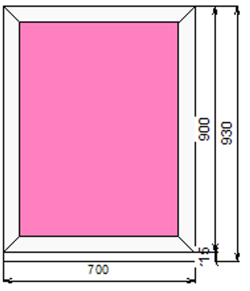 Пластиковое окно 900 х 700 ТермА Эко с глухой створкой