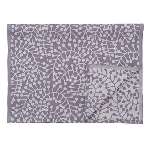 Дорожка из хлопка фиолетово-серого цвета с рисунком Спелая смородина, scandinavian touch, 53х150см