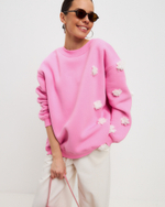 Свитшот oversize с вышивкой цветами