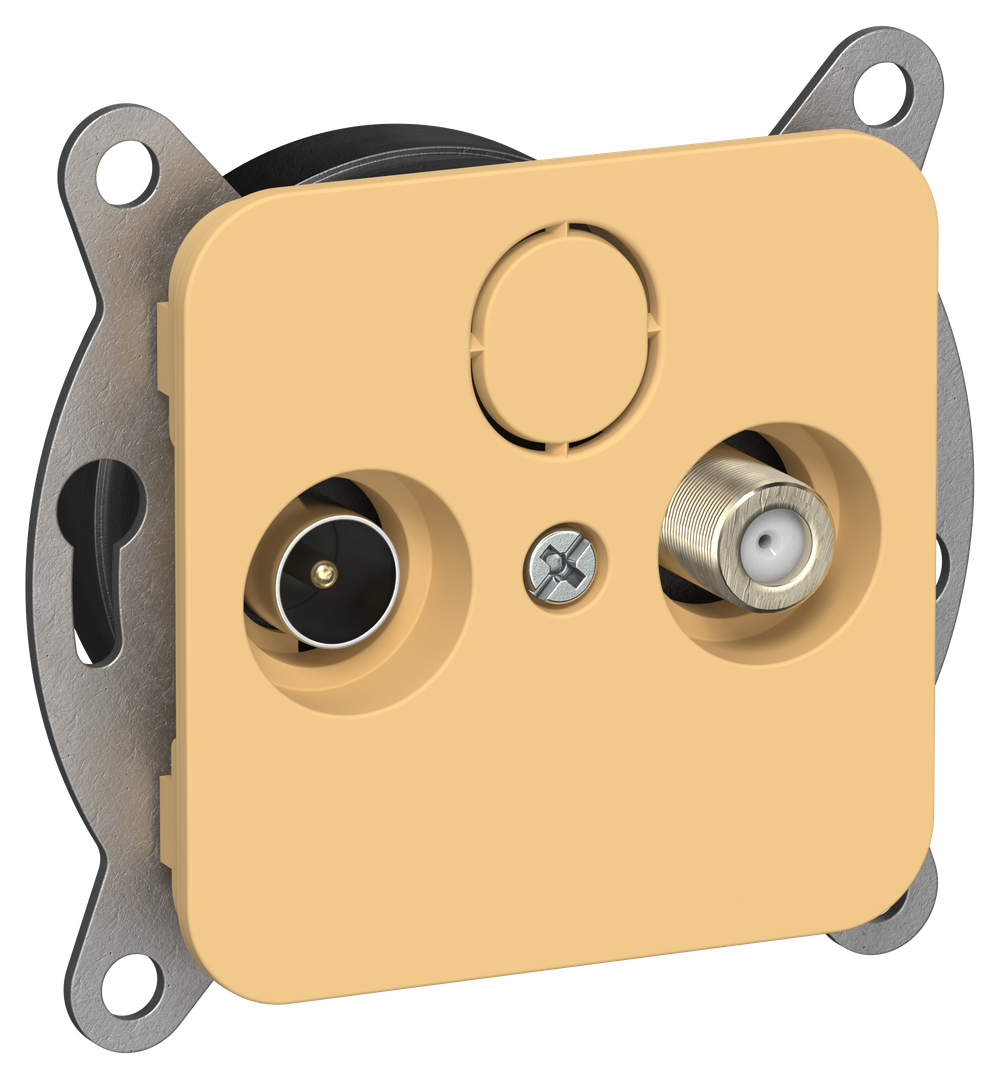 FLITE Розетка 2-местная TV+SAT экранированная оконечная РТВс-2-1-1-ФлЗ золотарник IEK