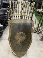 Набор шампуров «Рыцарь» и предметов для мангала/камина в кованом щите