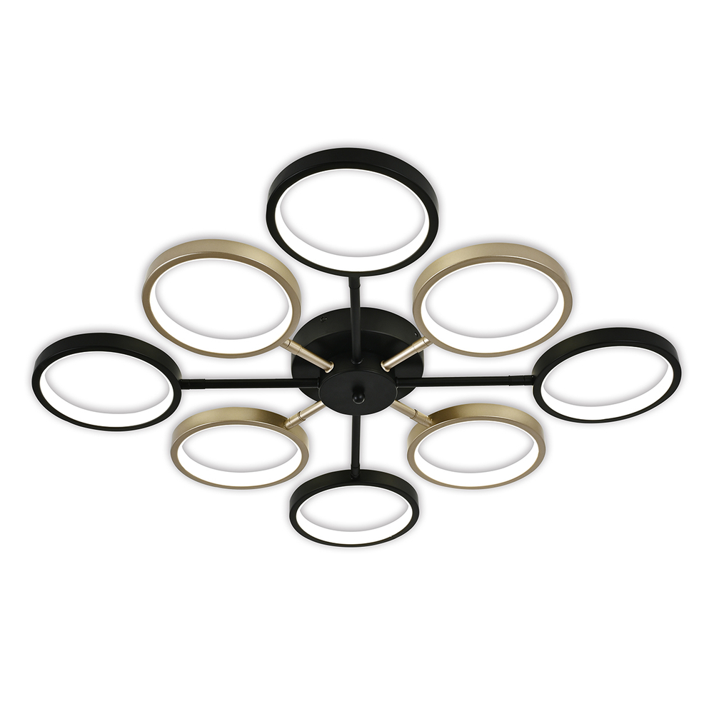 Потолочный светодиодный светильник 50Вт, 1970лм, 4000K, Ra>80, металл/пластик, черный/золото