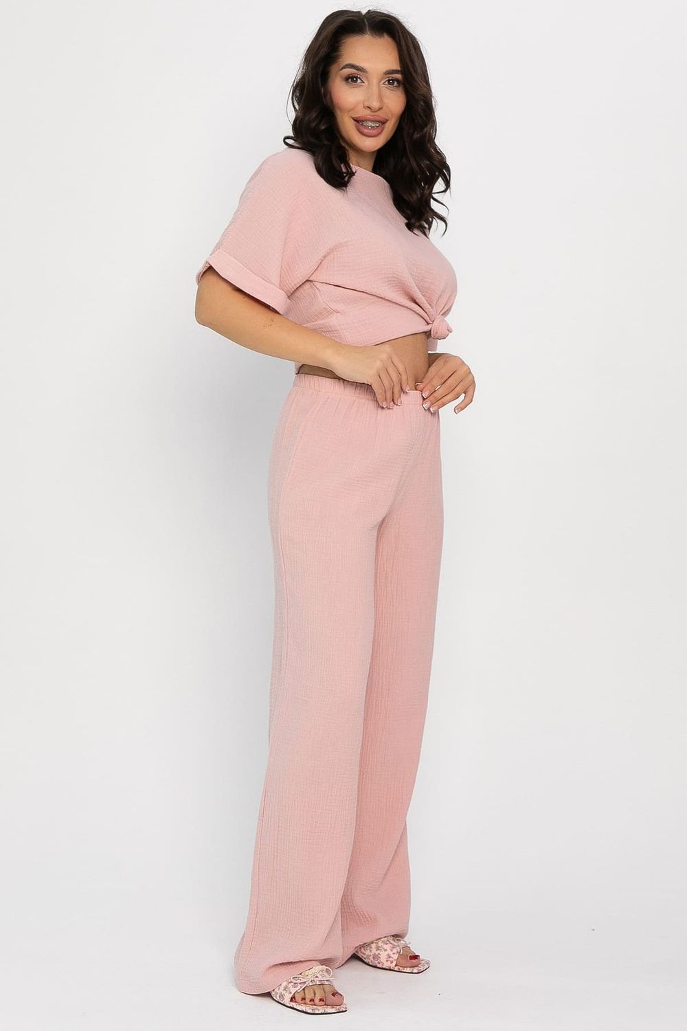 Брюки-палаццо Муслин (розовые) Б14582-52М LT Collection
