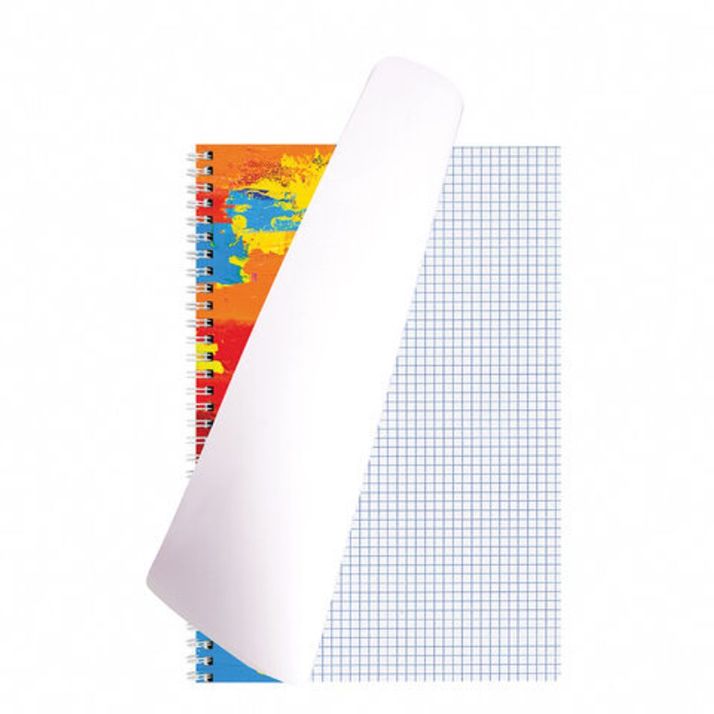 Тетрадь А4, 120 л., BRAUBERG гребень, клетка, обложка картон, "Акварель", 404072, 4шт