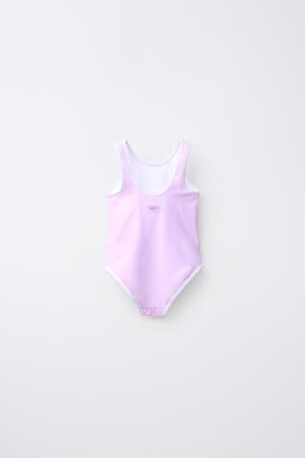 ZARA КУПАЛЬНИК С ПРИНТОМ «ЦИРК», РОЗОВЫЙ/ЛИЛОВЫЙ