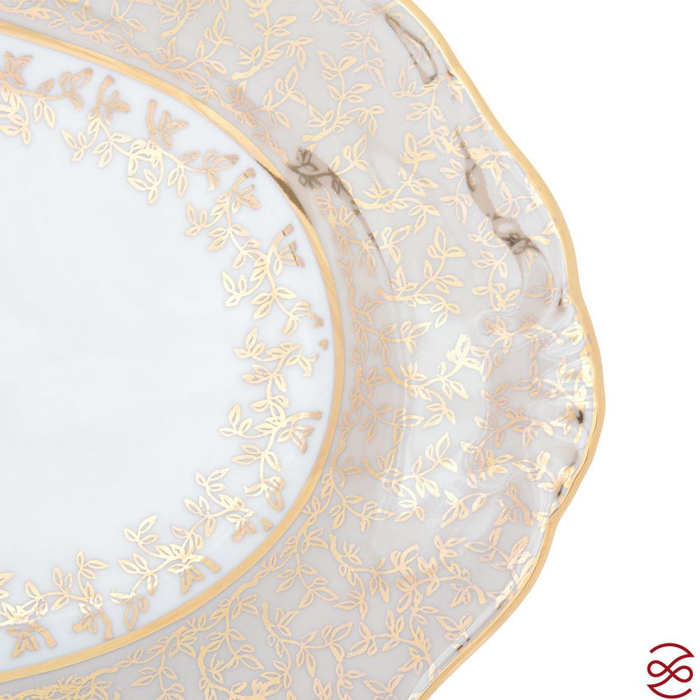 Блюдо овальное Queen's Crown Лист бежевый 36 см