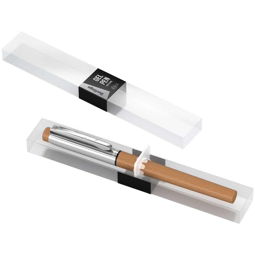 Ручка гелевая подарочная Berlingo Nature, чёрная, 0.5мм, дуб