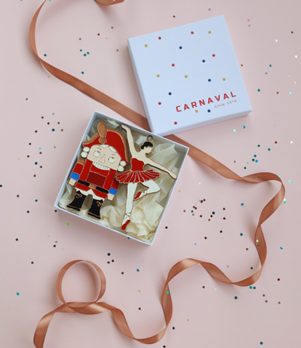 Подарочный набор Щелкунчик и Балерина в красной пачке