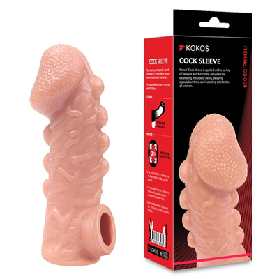 Насадка на пенис Cock Sleeve телесная рельефная KOKOS CS-008-S