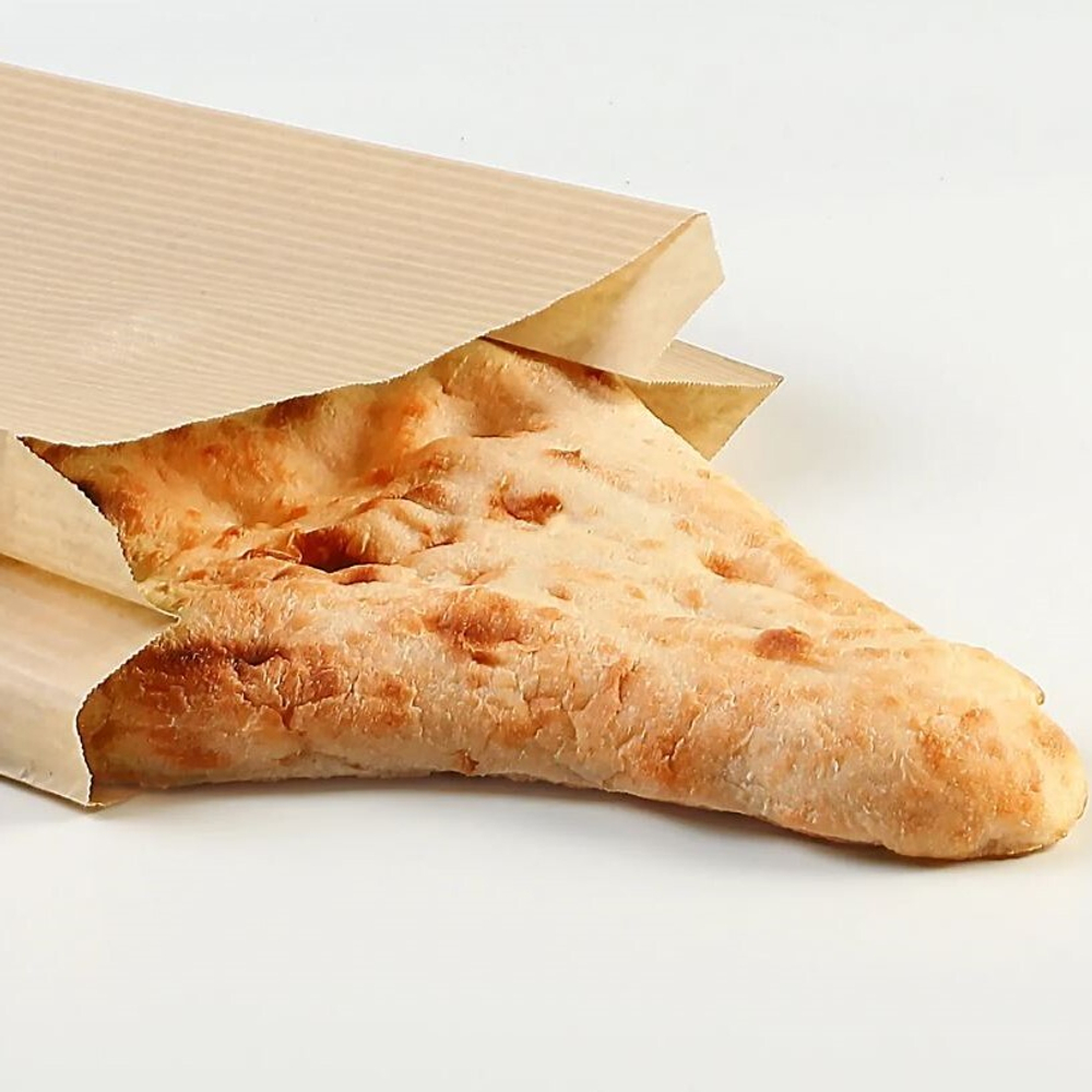 Пакет бумажный без ручки Крафт "Полоска" (350*200*100 мм)