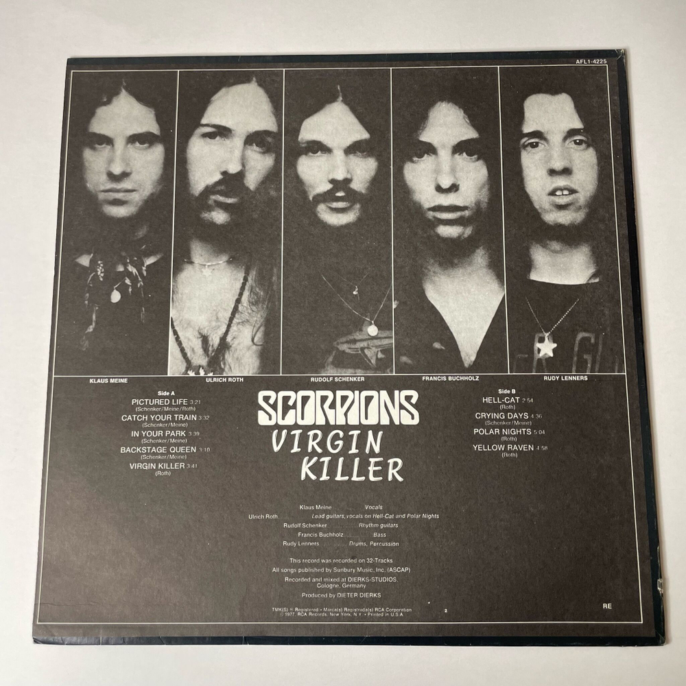 Винтажная виниловая пластинка LP Scorpions Virgin Killer (USA 1976)