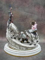 Статуэтка. Фарфор. Дон Кихот и его верные спутники. Cacciapuoti. Италия