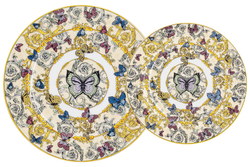 Обеденный сервиз 27 предметов на 6 персон Royal Crown Бабочки rc9-27/1ds-665h-n