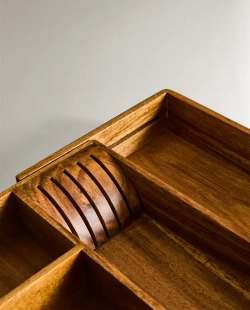 ZARA HOME ЯЩИК ДЛЯ СТОЛОВЫХ ПРИБОРОВ, СВЕТЛО-БЕЖЕВЫЙ