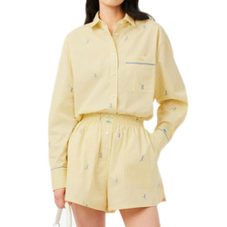 Женские Шорты теннисные Lacoste Cotton Poplin Boxer - yellow/blue