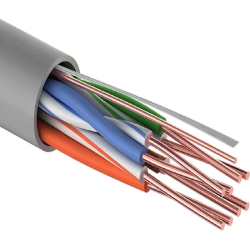 Витая пара PROconnect (01-0052-100) Кабель витая пара U / UTP, CAT 5e, PVC, 4PR, 24AWG, INDOOR, SOLID, серый, 100м