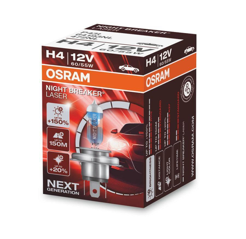 Лампа OSRAM H4 60/55 P43t (+150% света) Night Breaker Laser (Next Generation)