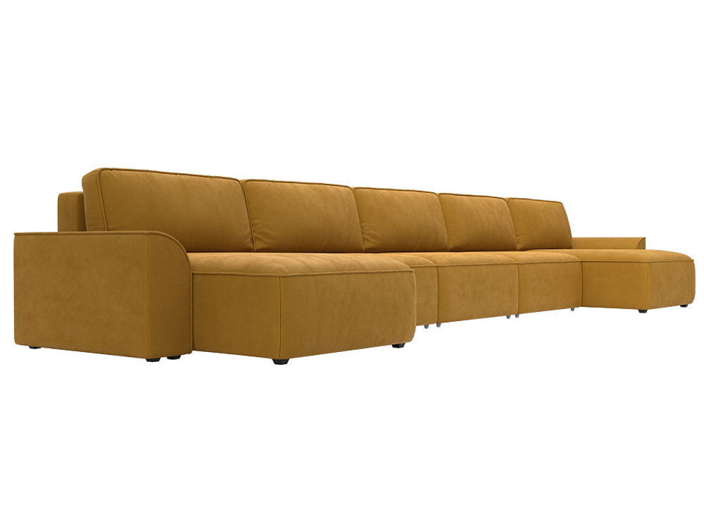 Диван П-образный Лига-048 НПБ МегаЛонг, BRUT 10 желтый, Велюр, 128319