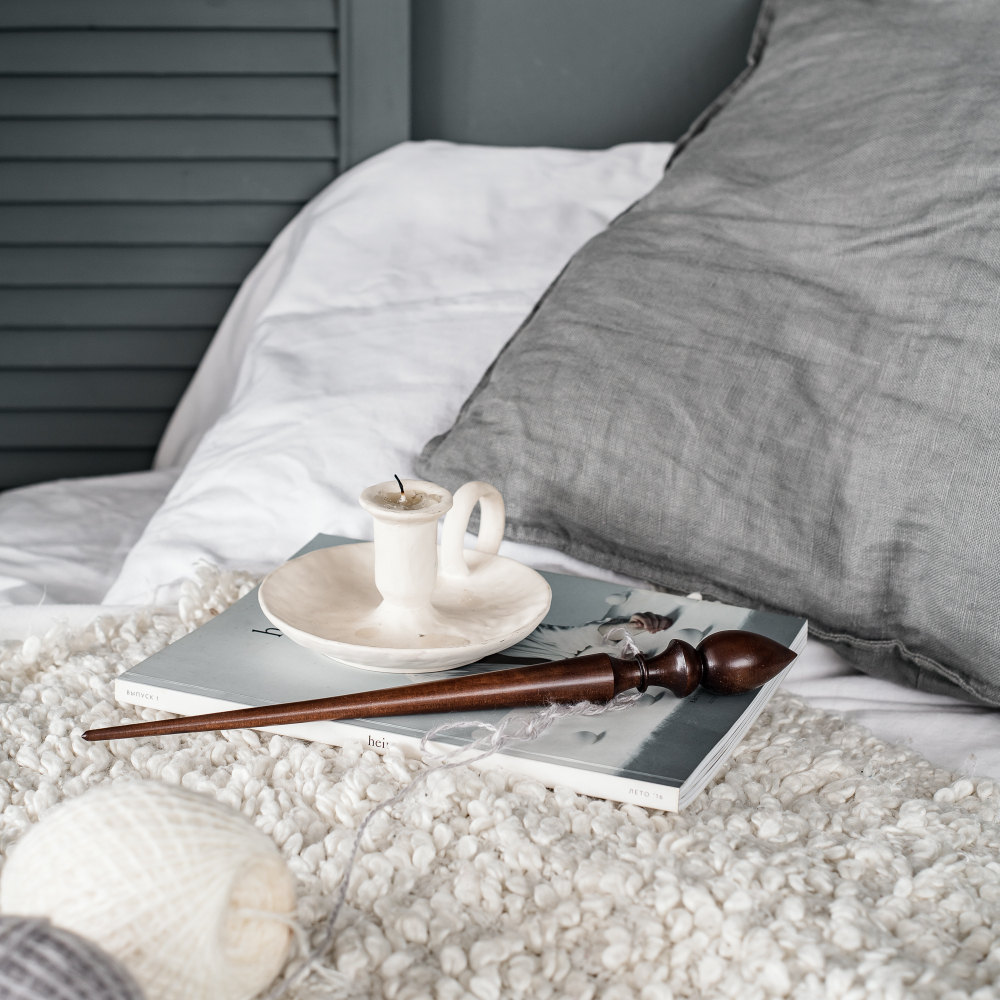 Опорное веретено для прядения из дерева сибирский кедр 305 мм. Art of Siberia. B70