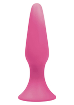 Розовая анальная пробка Sliders Silicone Anal Plugs Large на присоске - 15,2 см. (Цвет: розовый)