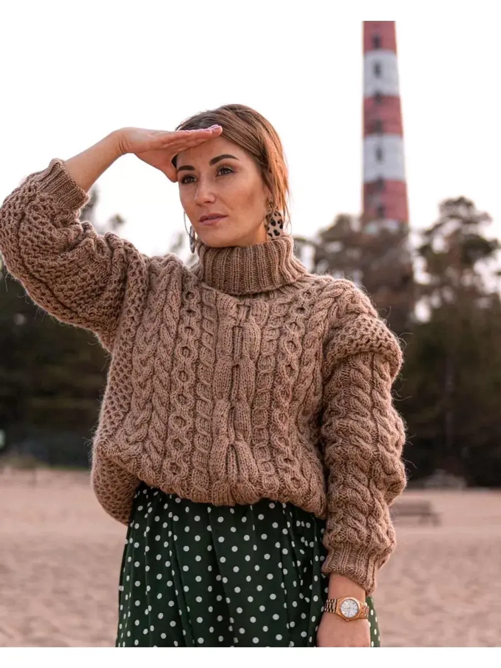 Свитер с воротом ручной работы Melody