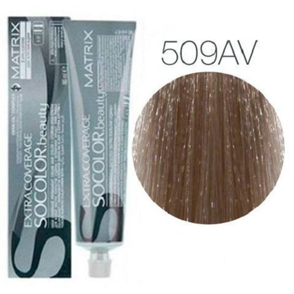 Matrix socolor beauty крем краска для седых волос 509 av, очень светлый блондин пепельно-перламутровый 90 мл