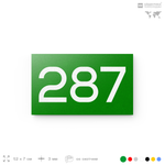 Номер на дверь 287, табличка на дверь для офиса, квартиры, кабинета, аудитории, склада, зеленая 120х70 мм, Айдентика Технолоджи