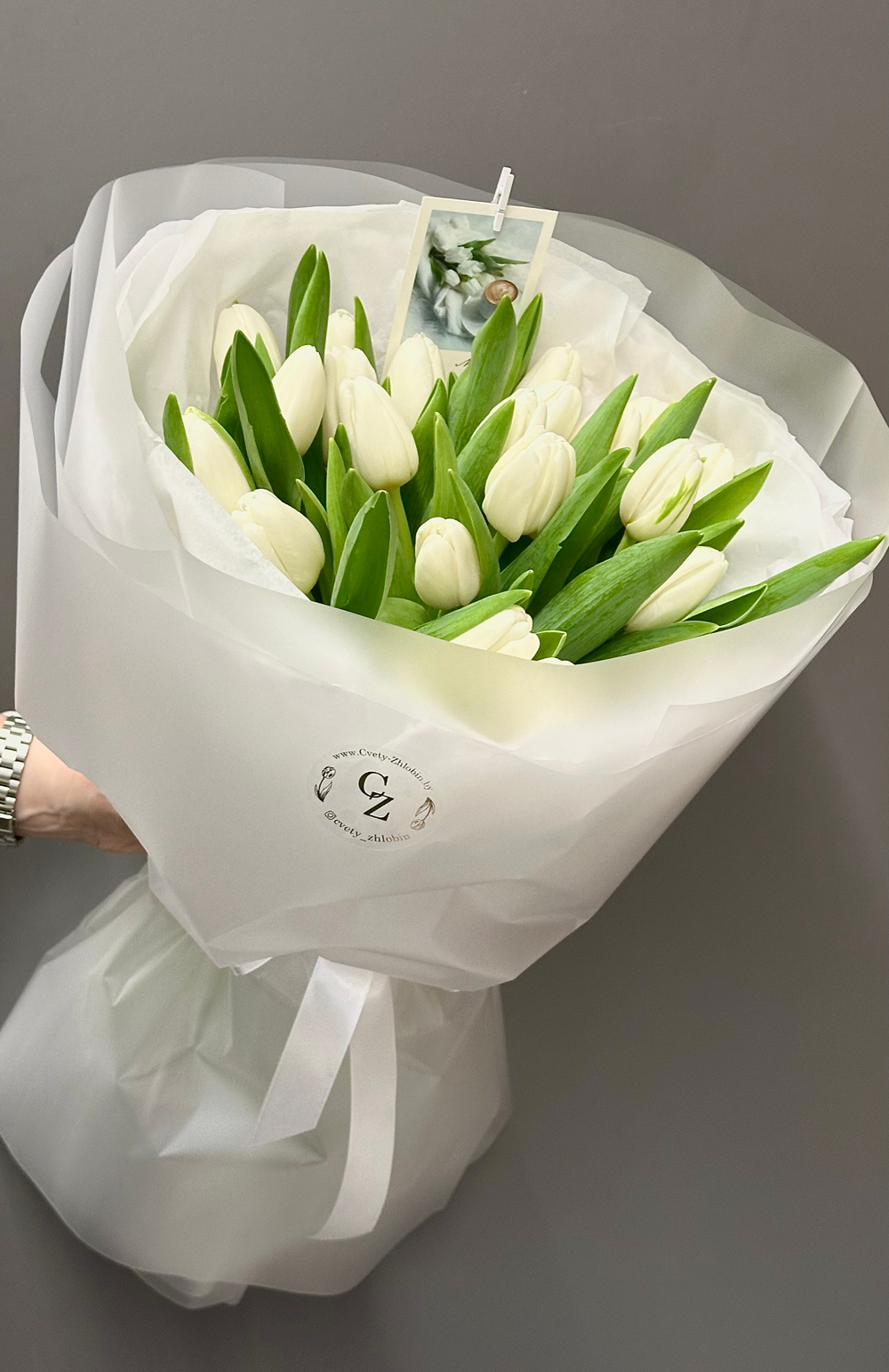 Букет белых тюльпанов (23 шт)