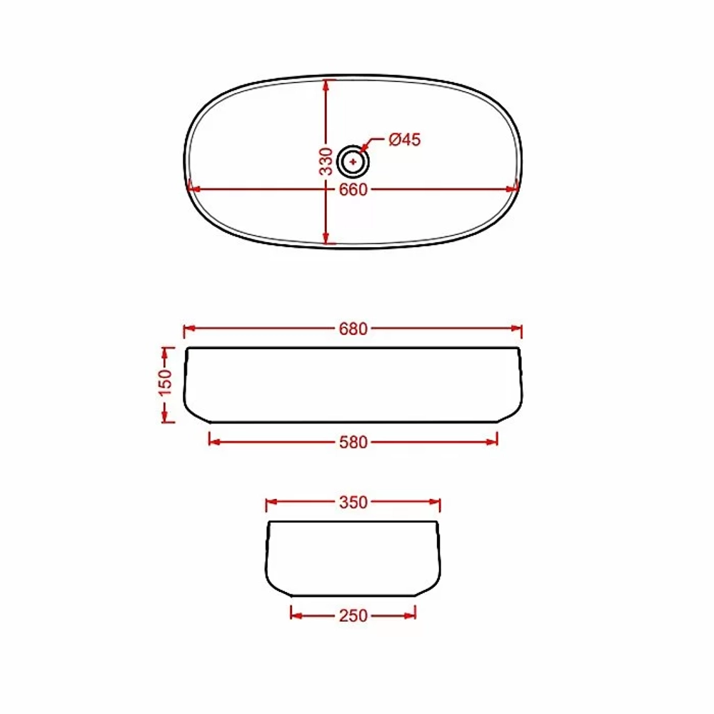 Раковина накладная Artceram Cognac 68 COL005 05 00 Bianco Matt