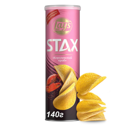 Чипсы картофельные LAY'S Stax Королевский краб 140гр