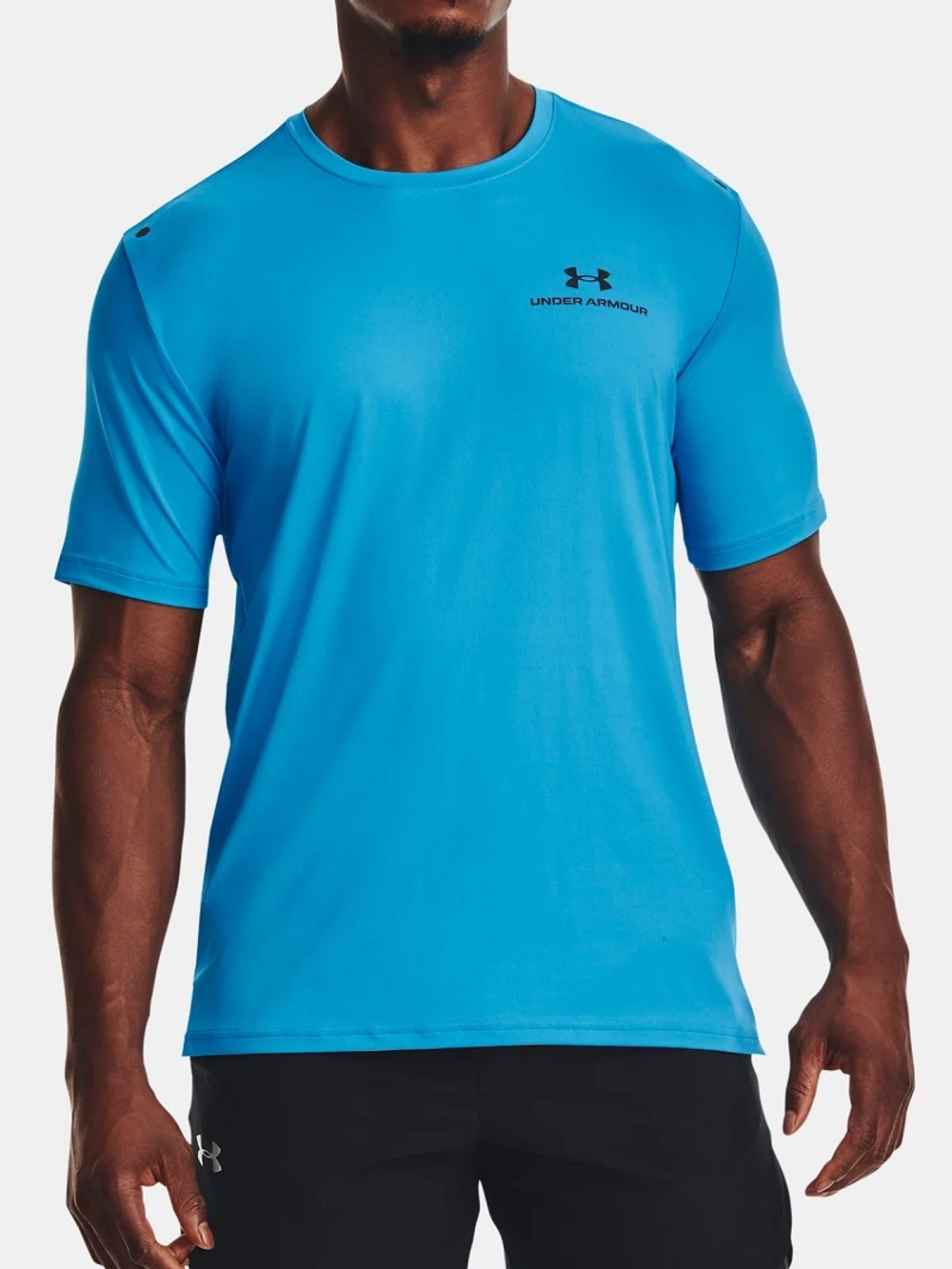 Мужская теннисная футболка Under Armour Rush Energy Short Sleeve - capri/black