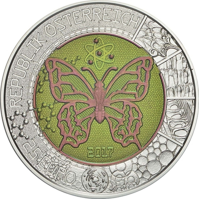 АВСТРИЯ, 2017, 25 ЕВРО [БИМЕТАЛЛ: СЕРЕБРО + НИОБИЙ]