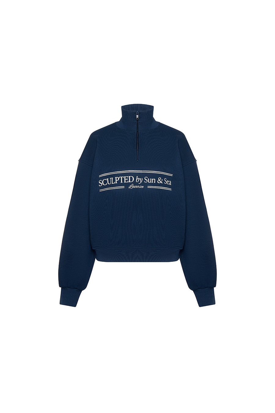 Свитшот на короткой молнии с принтом Тёмно-синий