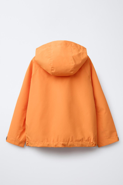 ZARA ЛЕГКАЯ КУРТКА С КАПЮШОНОМ WATER REPELLENT, ОРАНЖЕВЫЙ