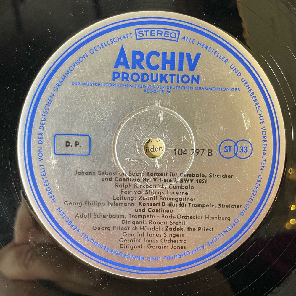 Винтажная виниловая пластинка LP Сборник Классической Музыки Festliche Musik Des Barock Музыка Эпохи Барокко (Германия 1965)