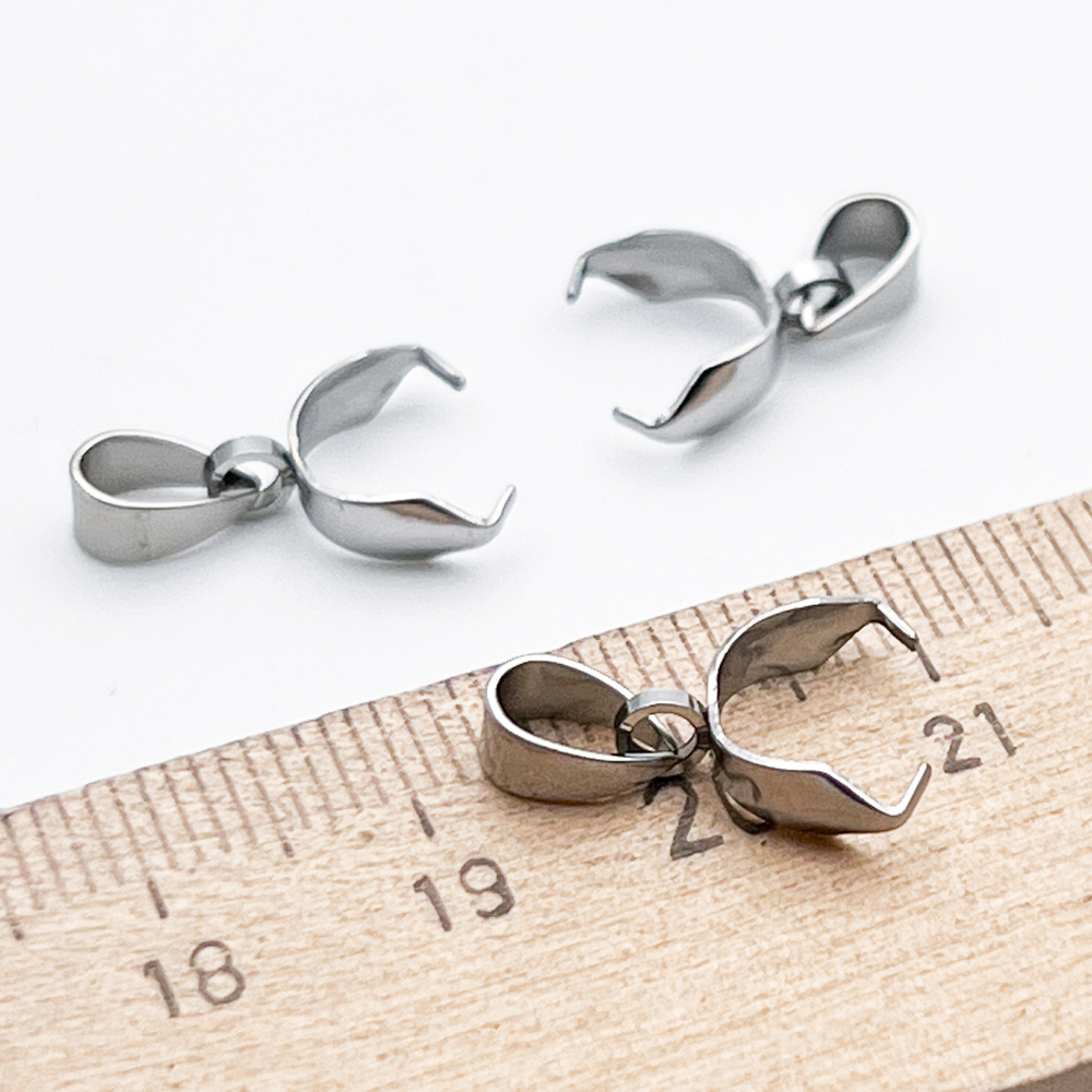 Бейл для кулона, сталь, размер 11,5*3,7 + 6,5 мм, цена за 1 шт