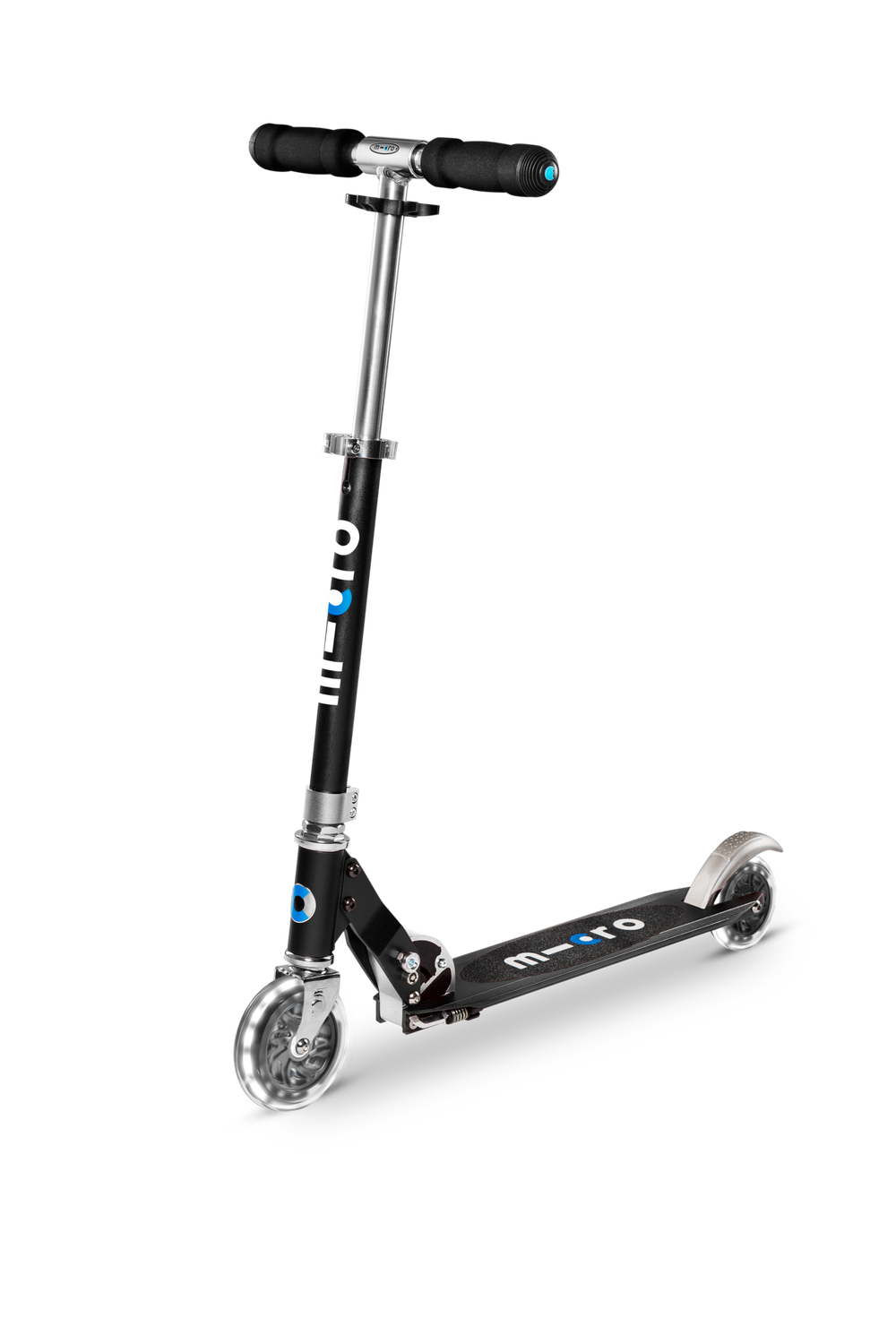 Самокат Micro Sprite чёрный LED + Ремень для переноски черный