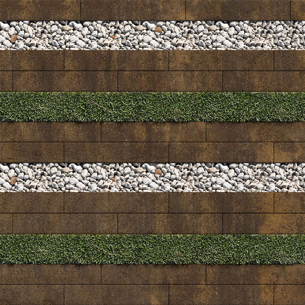 Тротуарная плитка ГАЗОННАЯ РЕШЕТКА - Листопад гладкий Мокко