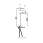Удлиненный смеситель для раковины Jaquar Aria ARI-CHR-39005B