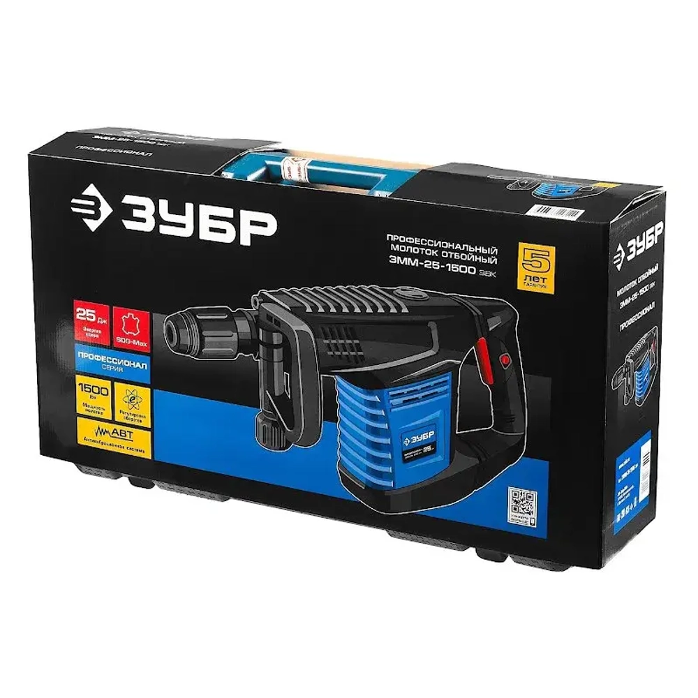 Отбойный молоток ЗУБР ЗММ-25-1500 ЭВК серия "Профессионал"