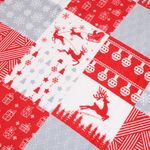 Плед новогодний 150х200 см, "Лоскутки", полиэстер, 210 г/м2, ЗОЛОТАЯ СКАЗКА, 592531