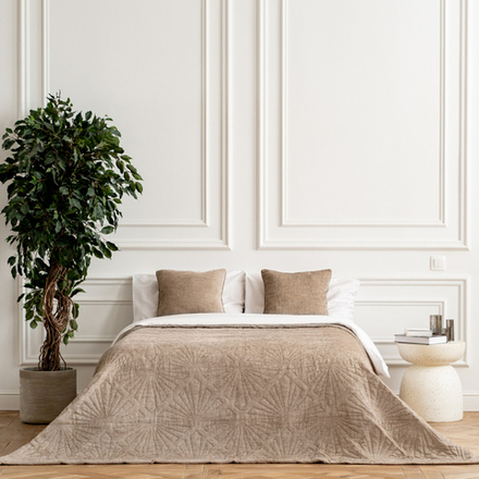 Покрывало на кровать ГОЛДД (арт. BL02-400-01) - бежевое /ЛЮКС/