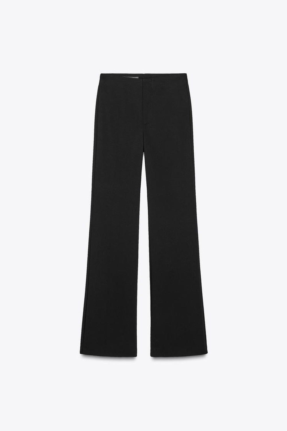 ZARA БРЮКИ FLARED С ВЫСОКОЙ ПОСАДКОЙ, ЧЕРНЫЙ