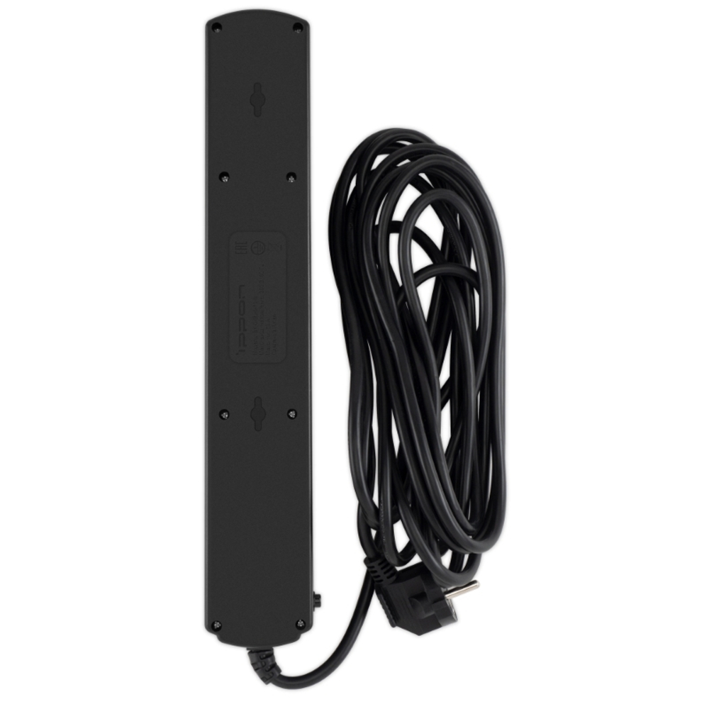 Сетевой фильтр Ippon BK-6-EU-5-10-B, 5м, черный