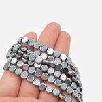 Гематин (гематит), монетка 6*2,3мм, оттенок "Родий"