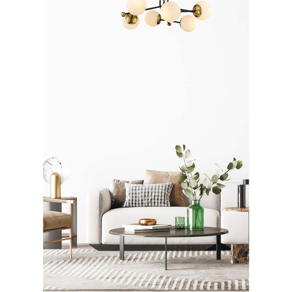 6581/6C MODERNI LN26 174 черный, золотой/белый металл  /стекло Люстра потолочная E14 6*40W 220V MELODY