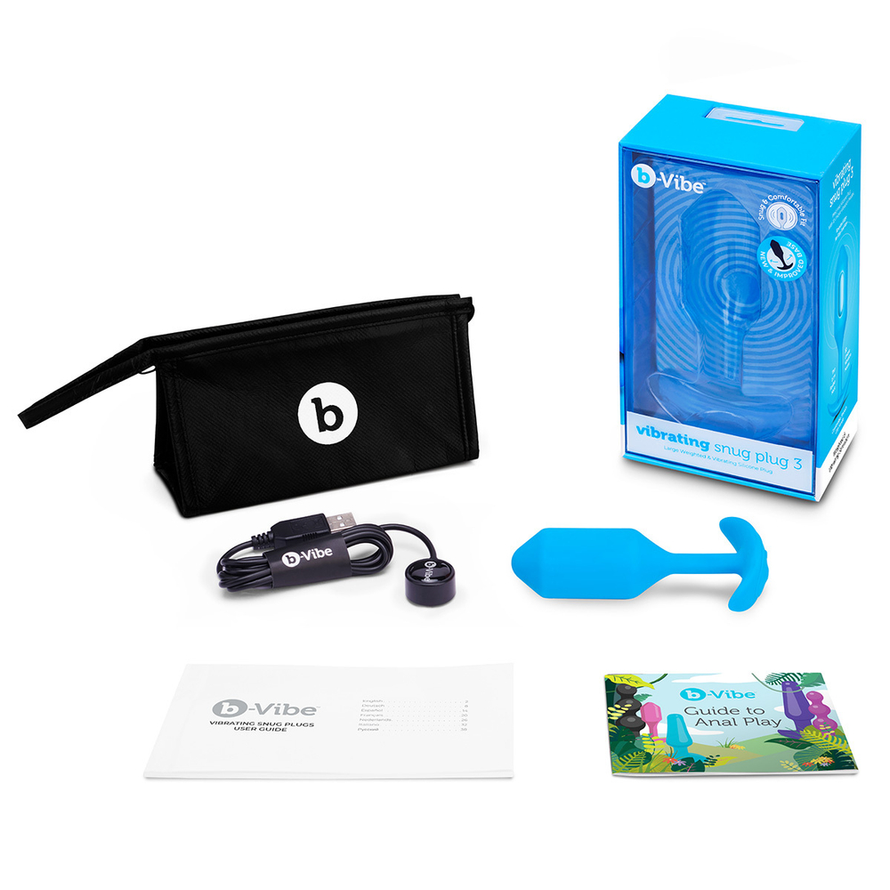 b-Vibe Vibrating Snug Plug 3 - Анальная вибропробка